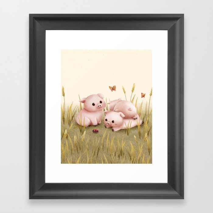 Clumsy Piglets Framed Art Print