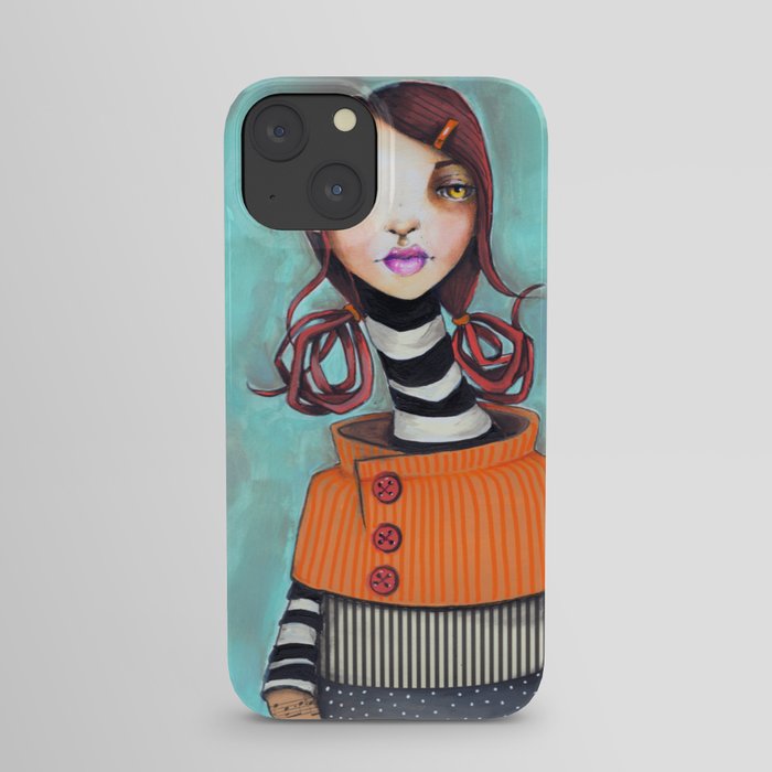 Original Mixed Media Portrait by Jenny Manno iPhone Case
