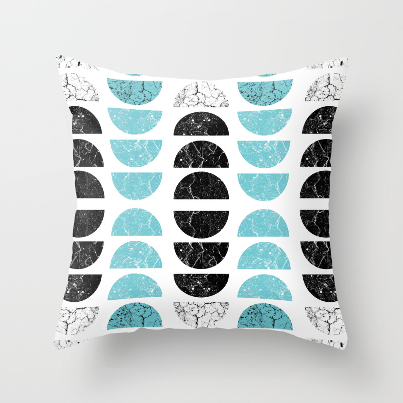 Marble Half Moons In Tiffany Blue Throw Pillow By Littlegoldpixel Society6