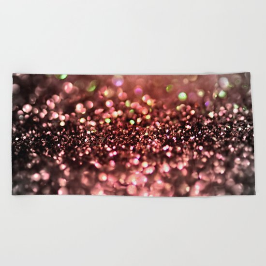 Copper grey and black shiny glitter print - Sparkle Luxury Backdrop Beach Towel