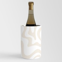 Liquid Swirl Abstract Pattern in Pale Beige and White Wine Chiller