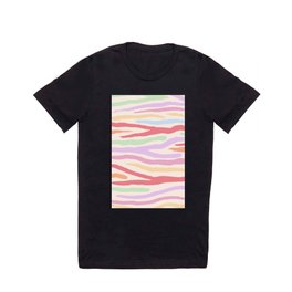 Colorful Pastel Abstract Tiger Stripes Pattern T Shirt