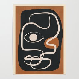 Abstract Face Line Art 10 Poster