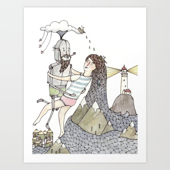 Robot Love Art Print