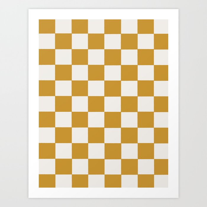 Soft Checkerboard Golden Art Print