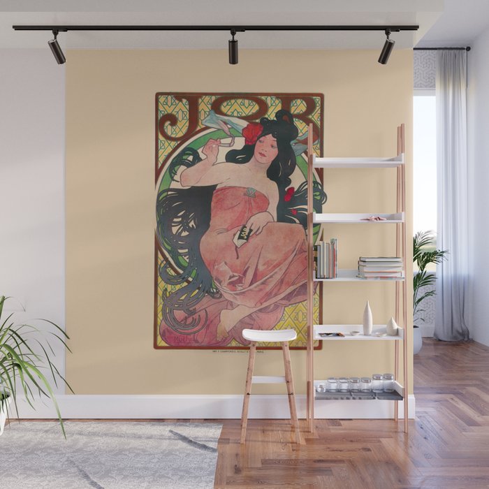 Alphonse Mucha Job Rolling Papers Art Nouveau Woman Wall Mural By Designandart