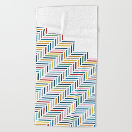 Herringbone Color Part Beach Towel