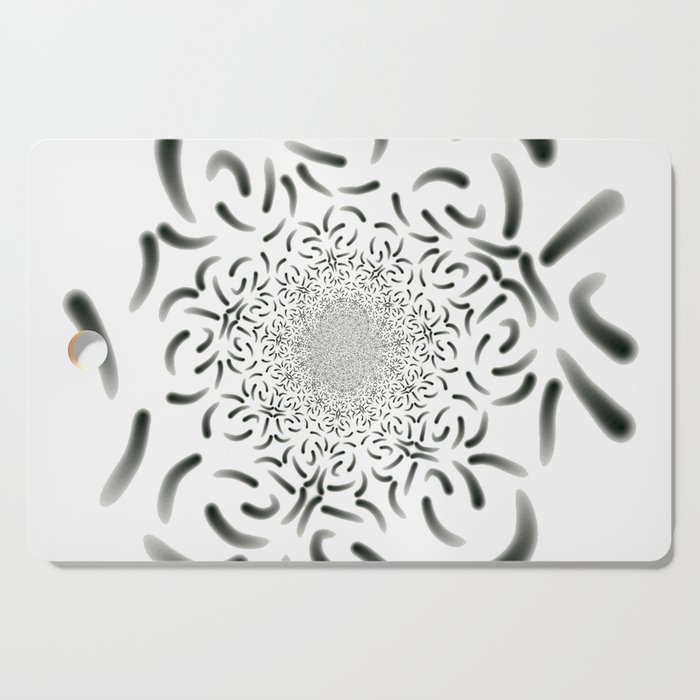 Fractal Pattern Black and White Cutting Board