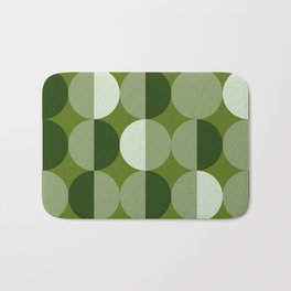 Retro circles grid green Bath Mat