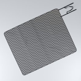 grey zig zag pattern Picnic Blanket