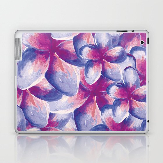 Purple Plumeria Floral Watercolor Laptop & iPad Skin