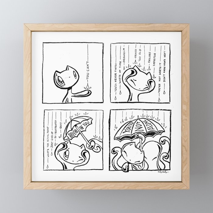 Drink coffee, do things: Skribbles + Dad Framed Mini Art Print