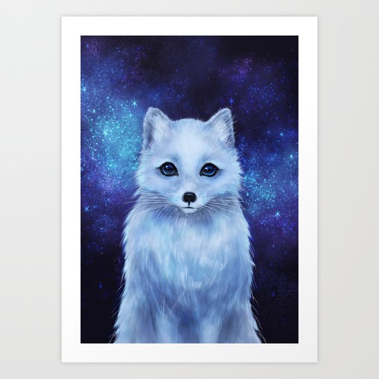 Arctic Fox Art Print By Ariaillustration Society6,Crown Vector Logo