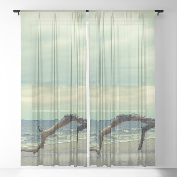 The Cove Abstract Coastal Landscape Photograph Sheer Curtain By