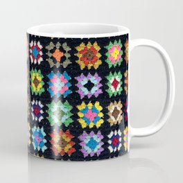 Crochet Granny Squares // Bright Coffee Mug