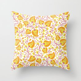 Bright colored floral design Throw Pillow