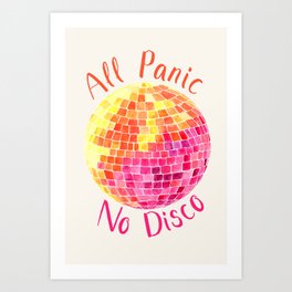All Panic No Disco Ball - Orange & Magenta  Art Print