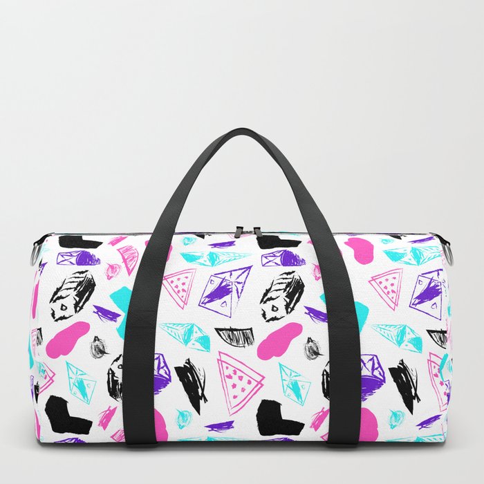 Print in memphis style design Duffle Bag by fuzzyfox85 | Society6
