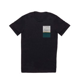 Deep Green, Gold and White Color Block T Shirt