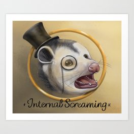 Awkward Opossum Art Print