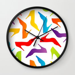 Colorful Womens heels Wall Clock | Clothingstore, Footwear, Highheels, Graphicdesign, Graphic, Accessory, Elegance, Female, Fashion, Beauty 