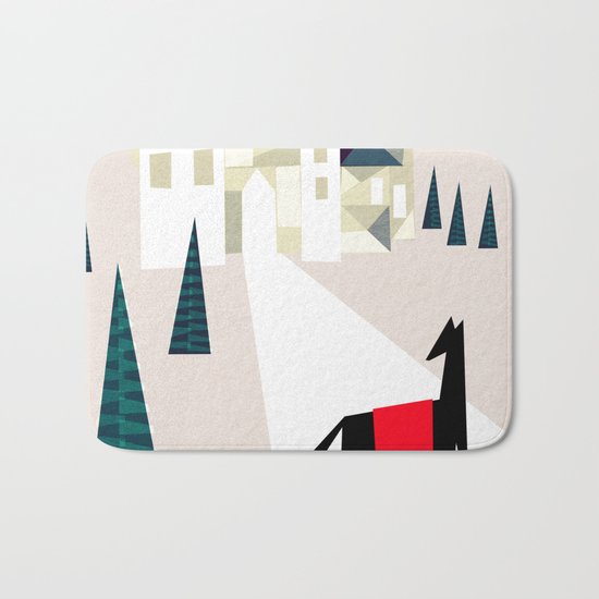 The horse and his castle Bath Mat