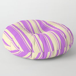 [ Thumbnail: Tan & Orchid Colored Stripes Pattern Floor Pillow ]