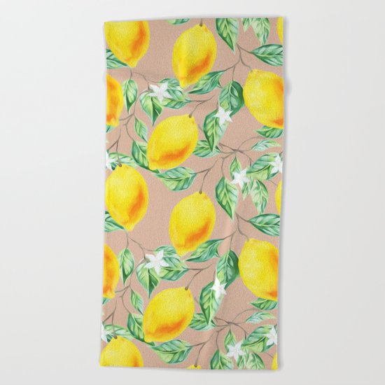 Lemon Fresh #society6 #decor #buyart Beach Towel
