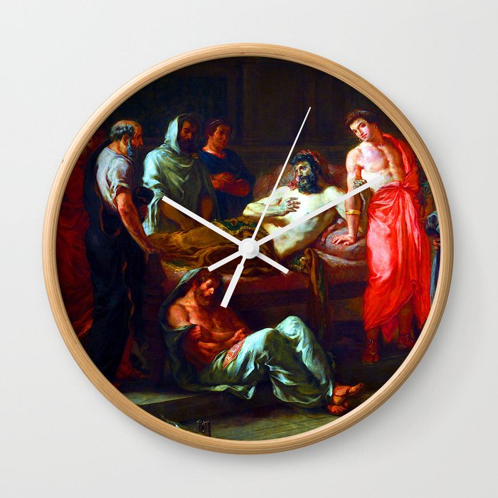 Eugene Delacroix Last Words of Emperor Marcus Aurelius Wall Clock