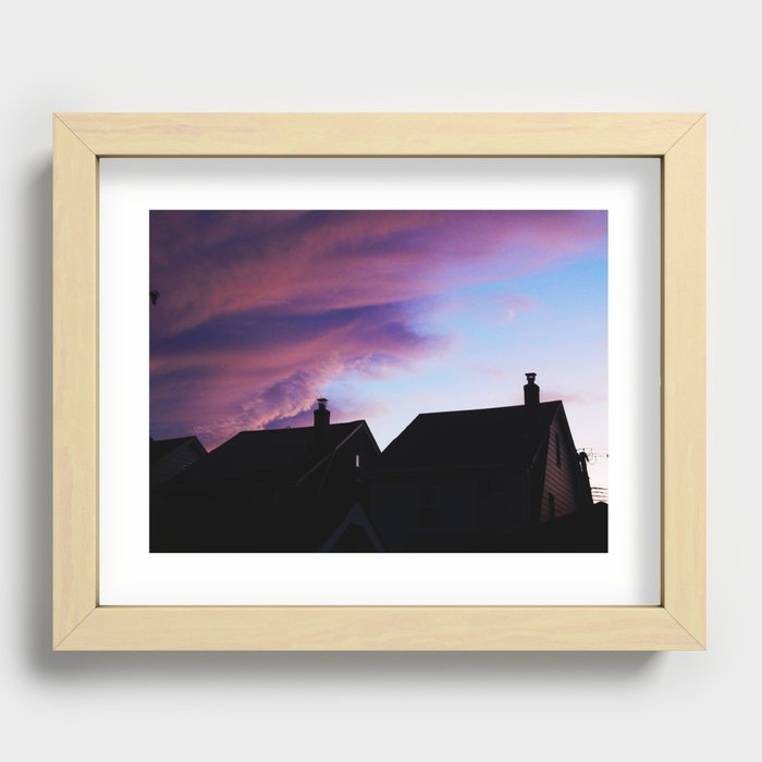 Rainbow Clouds Recessed Framed Print