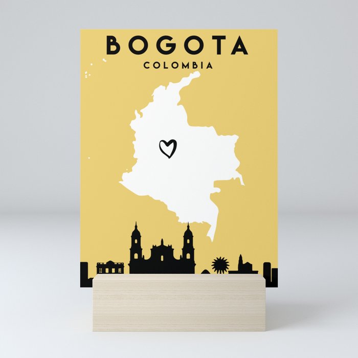 BOGOTA COLOMBIA LOVE CITY SILHOUETTE SKYLINE ART Mini Art Print