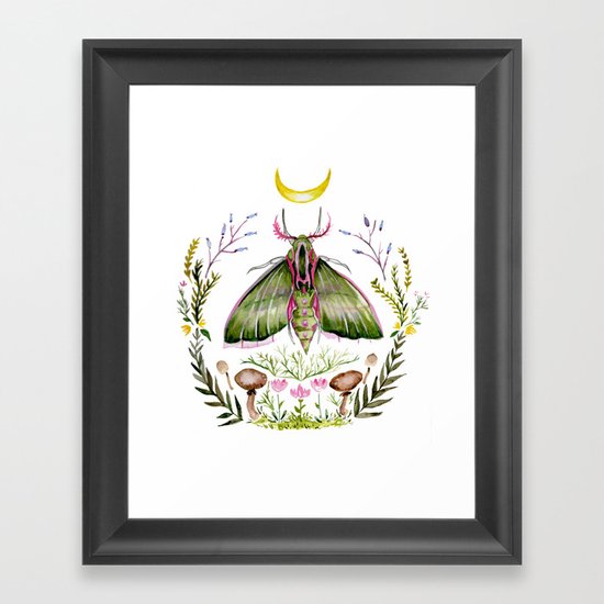 Pink Moth Framed Art Print