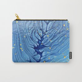 Blue and Blue Aqua with Gold Orbs Carry-All Pouch