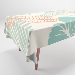 Tropical Palm And Orchid Flower Pattern Tablecloth