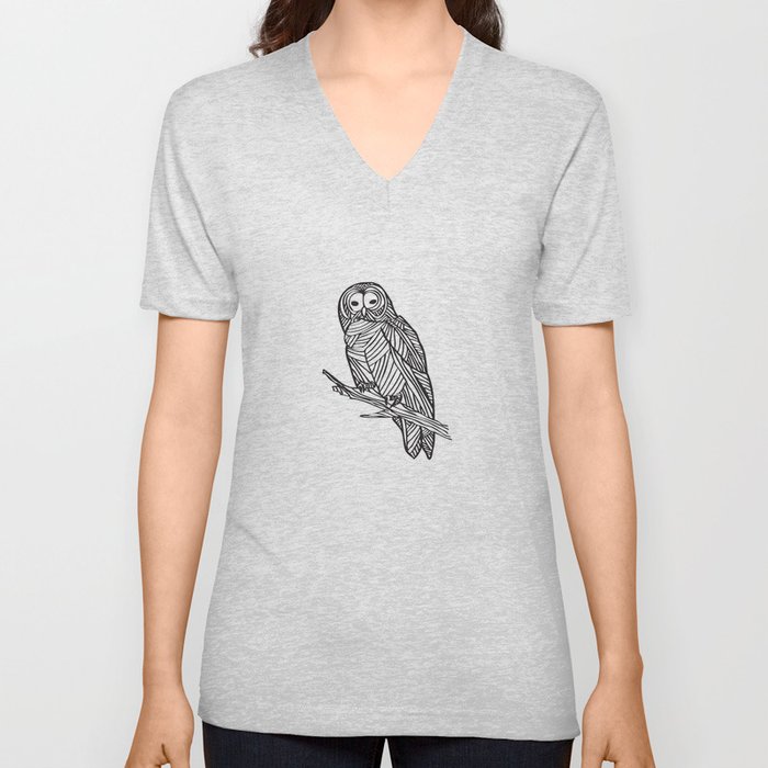 Barred Owl V Neck T Shirt