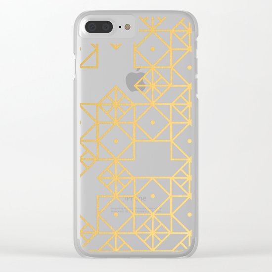Geometric Turquoise Clear iPhone Case