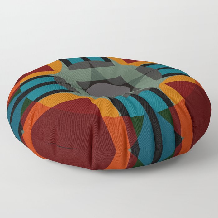 Abstract Dark Geometric Graphic Design Art - Chepi Floor Pillow