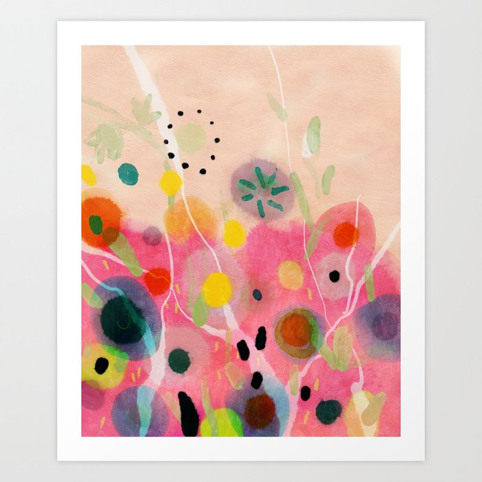 floral power abstract Art Print