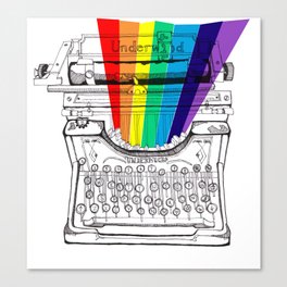underwood typewriter with a sliver of rainbow Canvas Print