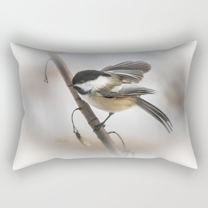 January Chickadee Rectangular Pillow