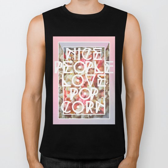 Nice People Love Popcorn Biker Tank