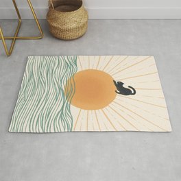 Good Morning Meow 7 Sunny Day Ocean  Rug | Curated, Sunnyday, Exercise, Great Wave, Ocean, Meow, Cat, Sea, Wave, Goodmorning 