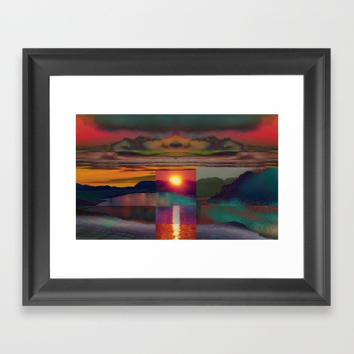 Yellow Sun, Red Sky Framed Art Print