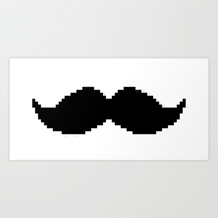 Pixel mustache Art Print by Andreas Kopp | Society6