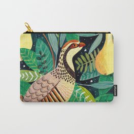 Partridge in a pear tree Carry-All Pouch | Illustration, Plant, Festive, Traditional, Partridge, Holiday, Pears, Leaves, Nature, Bird 