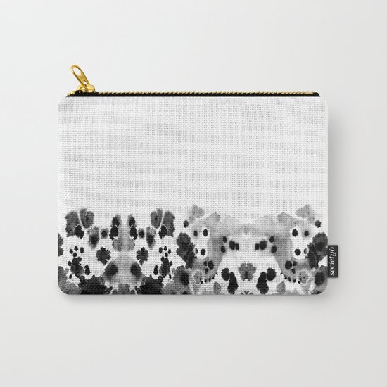 Mona - Black and White Painted Spots, painterly, abstract, monochrome cell phone case Carry-All Pouch