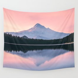 Mount Hood Pastel Sunset - Cascade Mountain Adventure Wall Tapestry