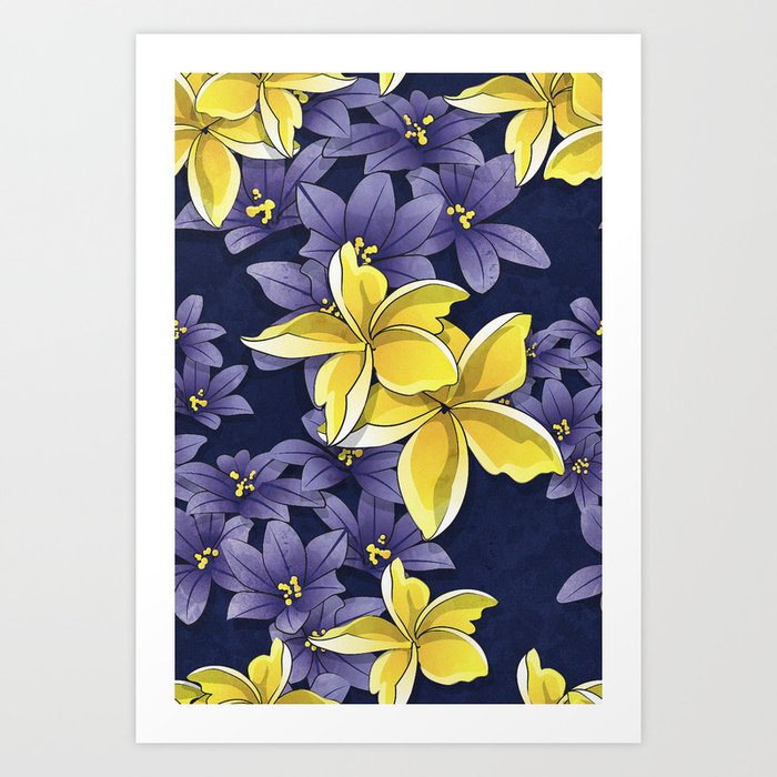 Complementary flowers Art Print
