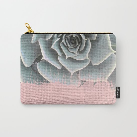 Sweet Pink Paint on Succulent Carry-All Pouch