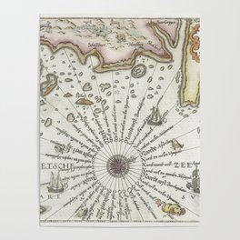 Kaart van de kust van Zweden tussen Kalmar en Stockholm (ca 1580-1583) by Joannes van Doetechum (I) Poster